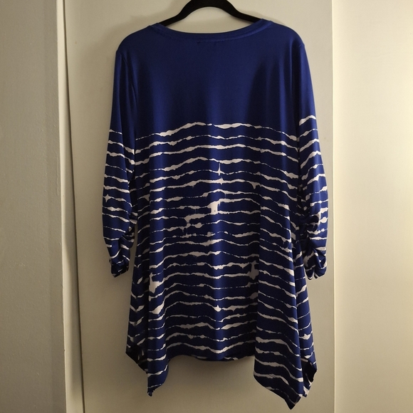 Grace Elements Blue and White Striped Women's Tunic - Picture 2 of 6